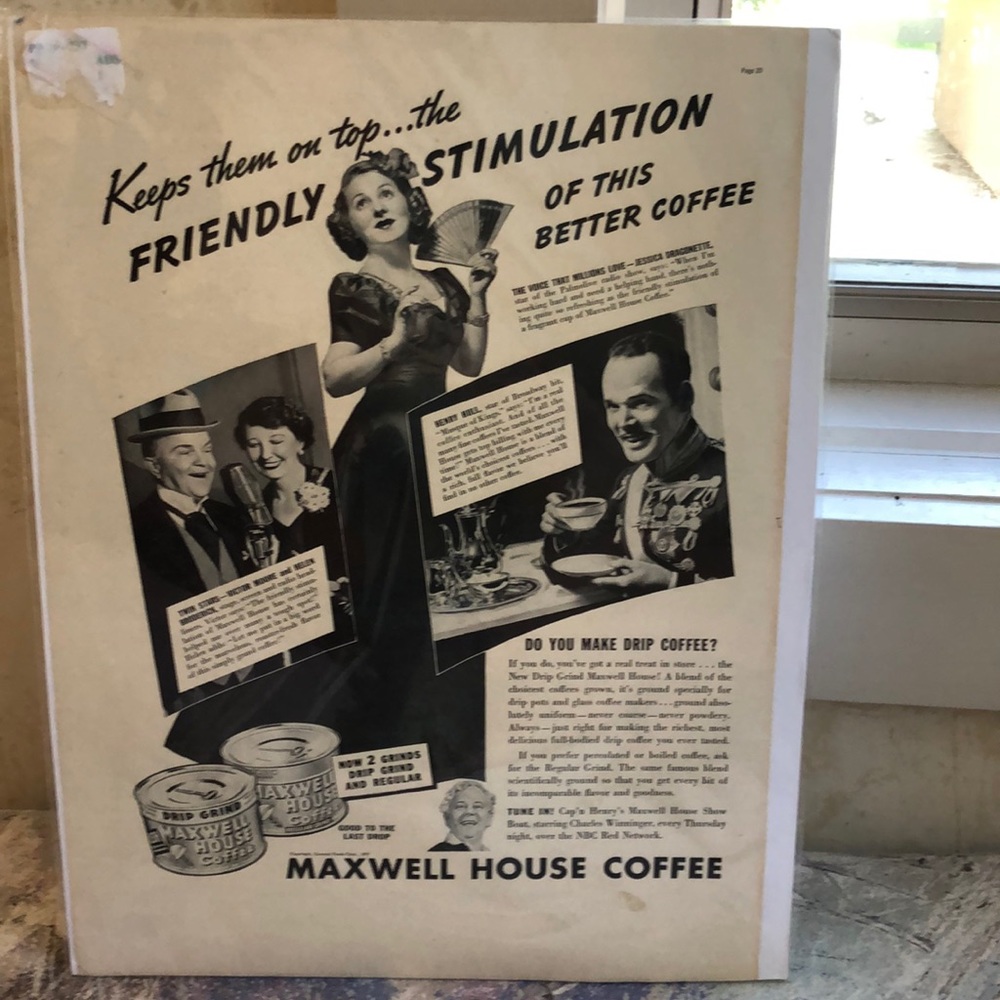 Maxwell House coffee vintage newspaper ad